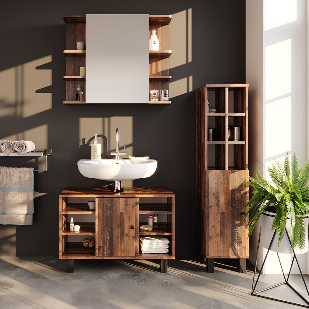 Vicco Midischrank Hochschrank Badschrank Fynn Old Style große Tür Badmöbel
