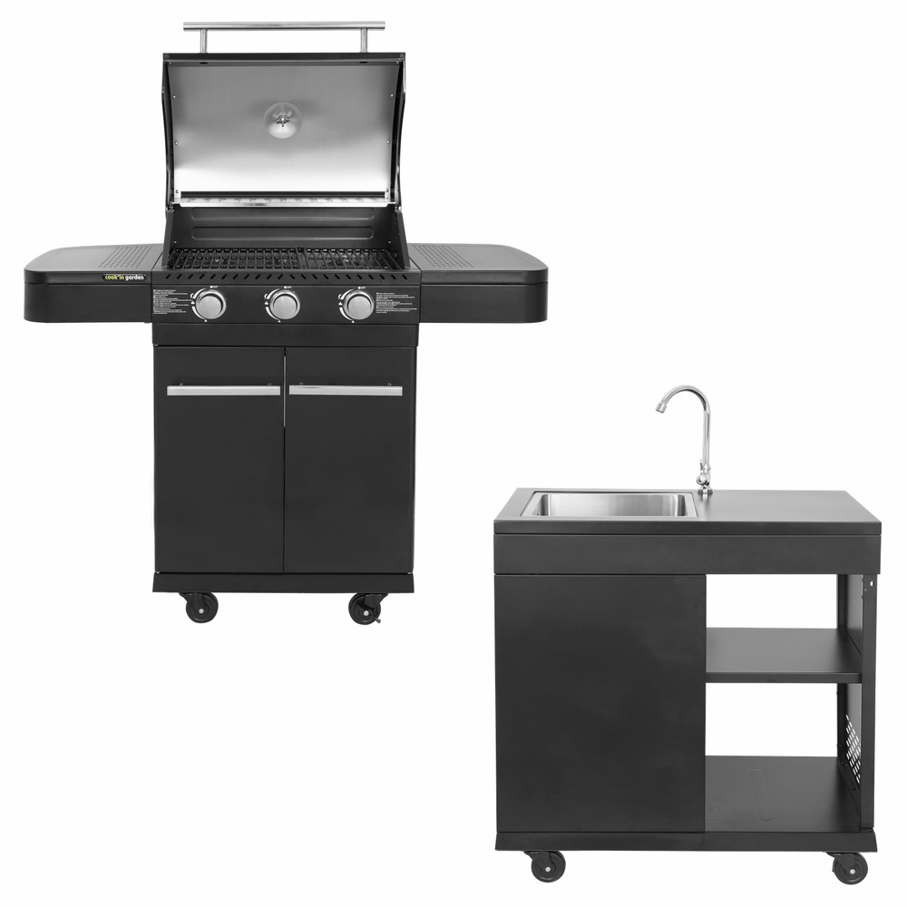Cook'in garden - cuisine extérieure modulable fyra - 3 brûleurs