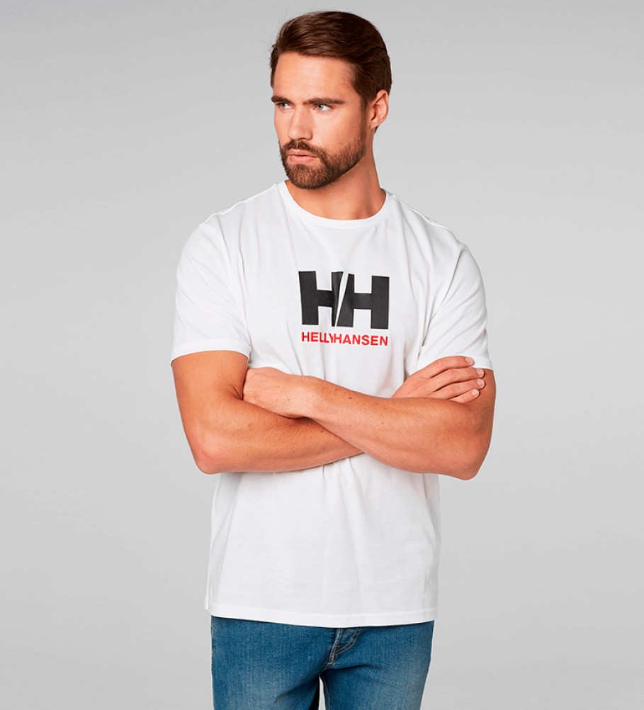 Camiseta Helly Hansen com o logotipo HH, branca