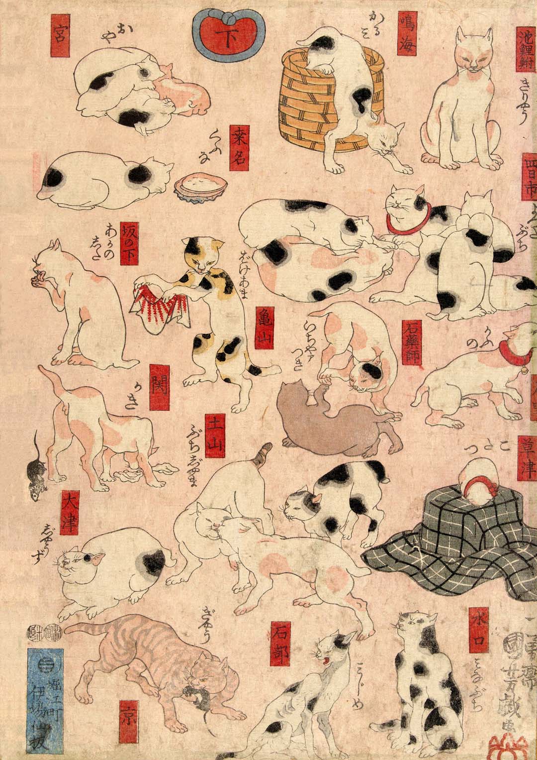 Die Katzen von Tokaido von Kuniyoshi