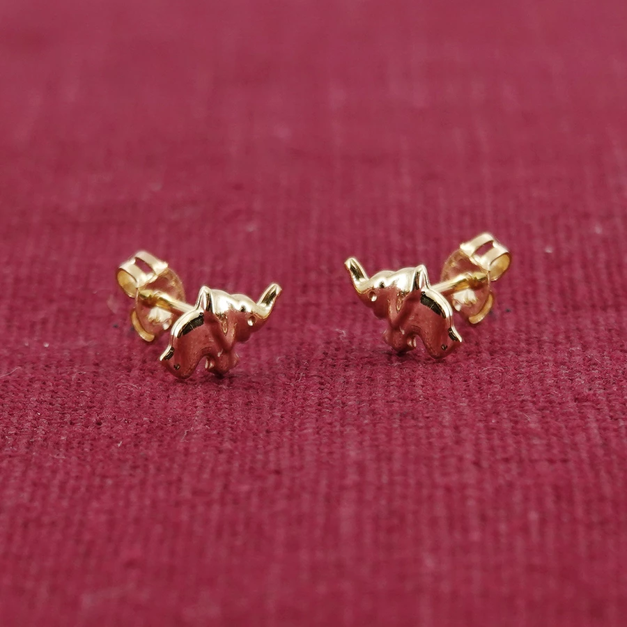 trendor Mädchen-Ohrringe 3338K Gold Ohrstecker Elefant gold