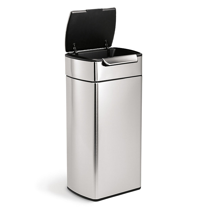Poubelle rectangulaire à Touch Bar Simplehuman 30L en acier brossé