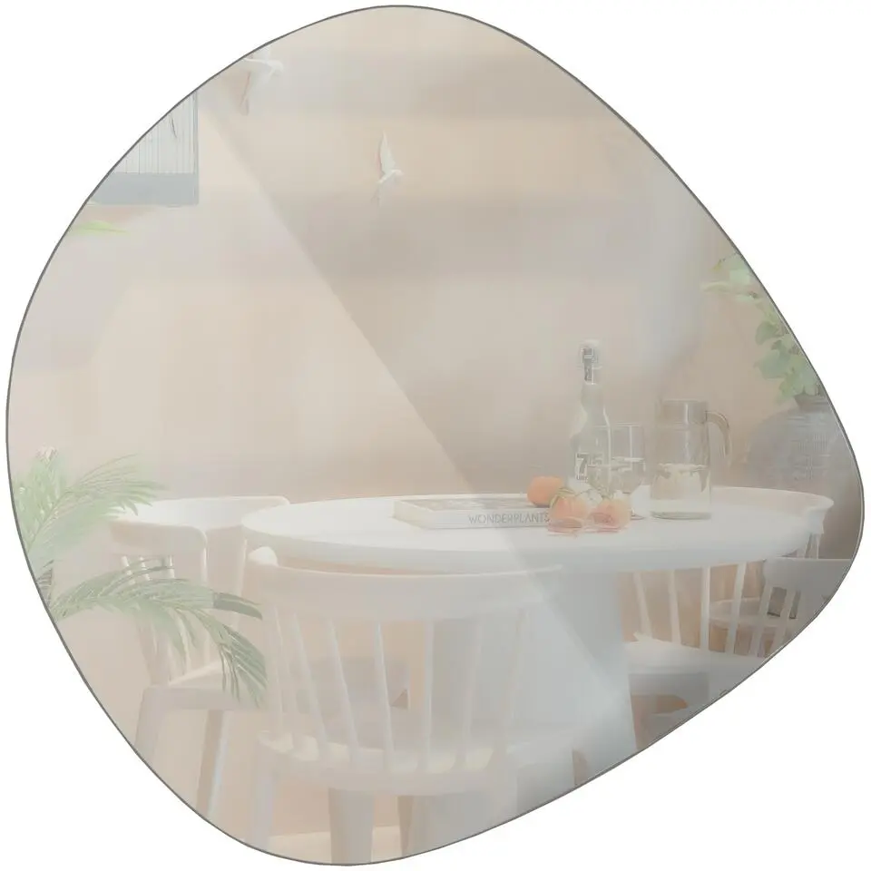WOOOD Philou Spiegel - Glas/Metaal - Zwart - 60x59x0,5