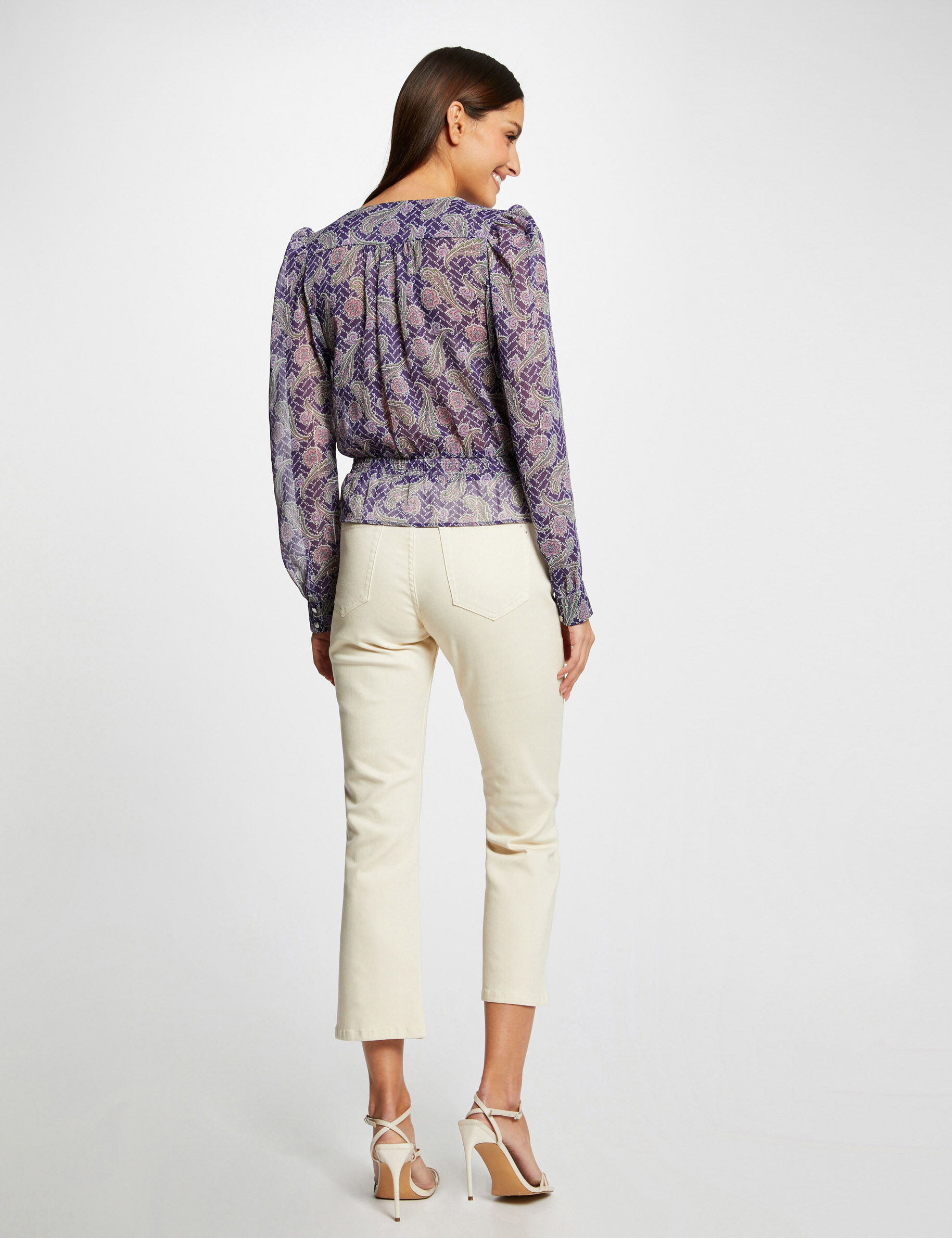 Blouse manches longues imprimée multico femme - multico