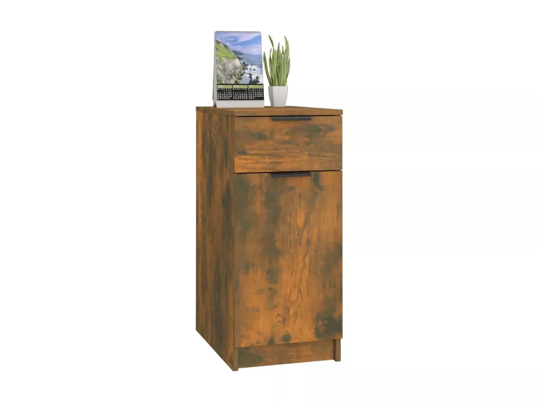 Armoire de bureau Chêne fumé 33,5x50x75 cm Bois d'ingénierie