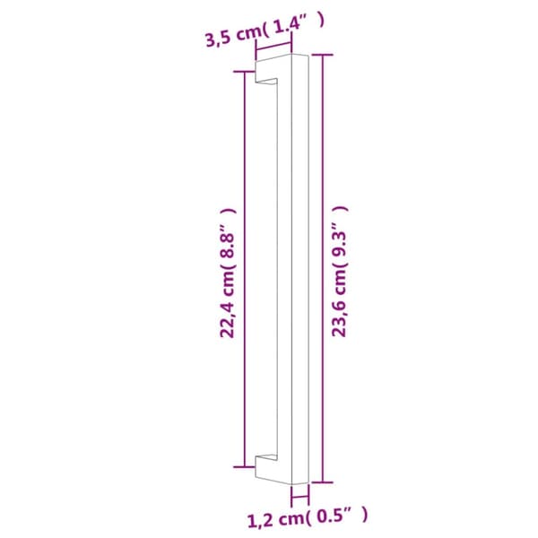 vidaXL Skaphåndtak 20 stk gulv 224 mm rustfritt stål