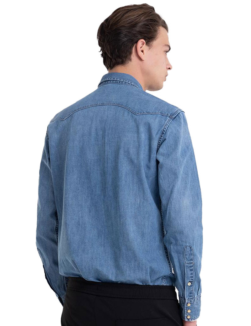 REPLAY CHEMISE HOMME DENIM BLEU CLAIR