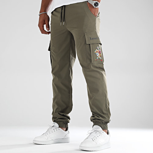 Pantalon Cargo Taz Graffiti Vert Kaki