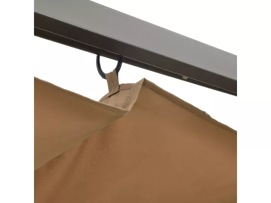 Pergola avec toit rétractable taupe 3x3 m acier 180 g/m²