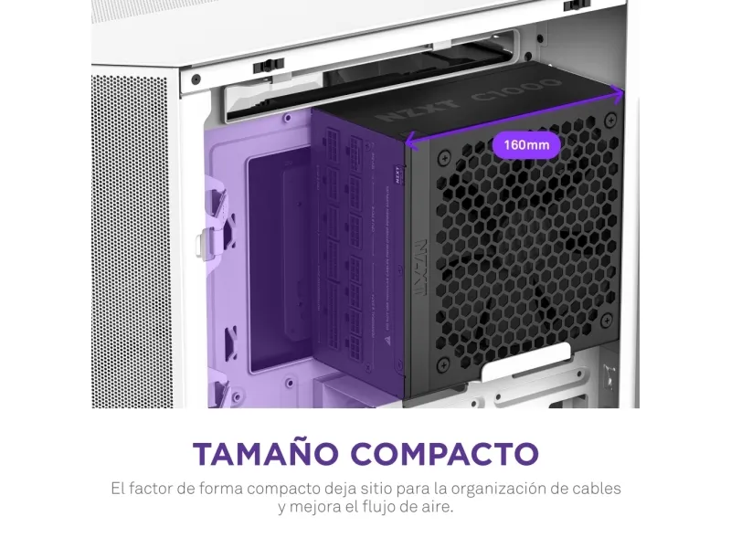 NZXT C-Series C1000 - Strømforsyning (intern) - ATX12V 3.1/ EPS12V 2.92 - 80 PLUS Gold - AC 100-240 V - 1000 Watt - aktiv PFC - Europa - mat sort