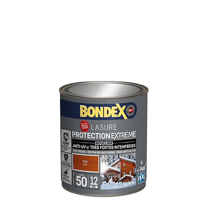 Lasure extérieure protection extrême Bondex 12 ans teck 1L