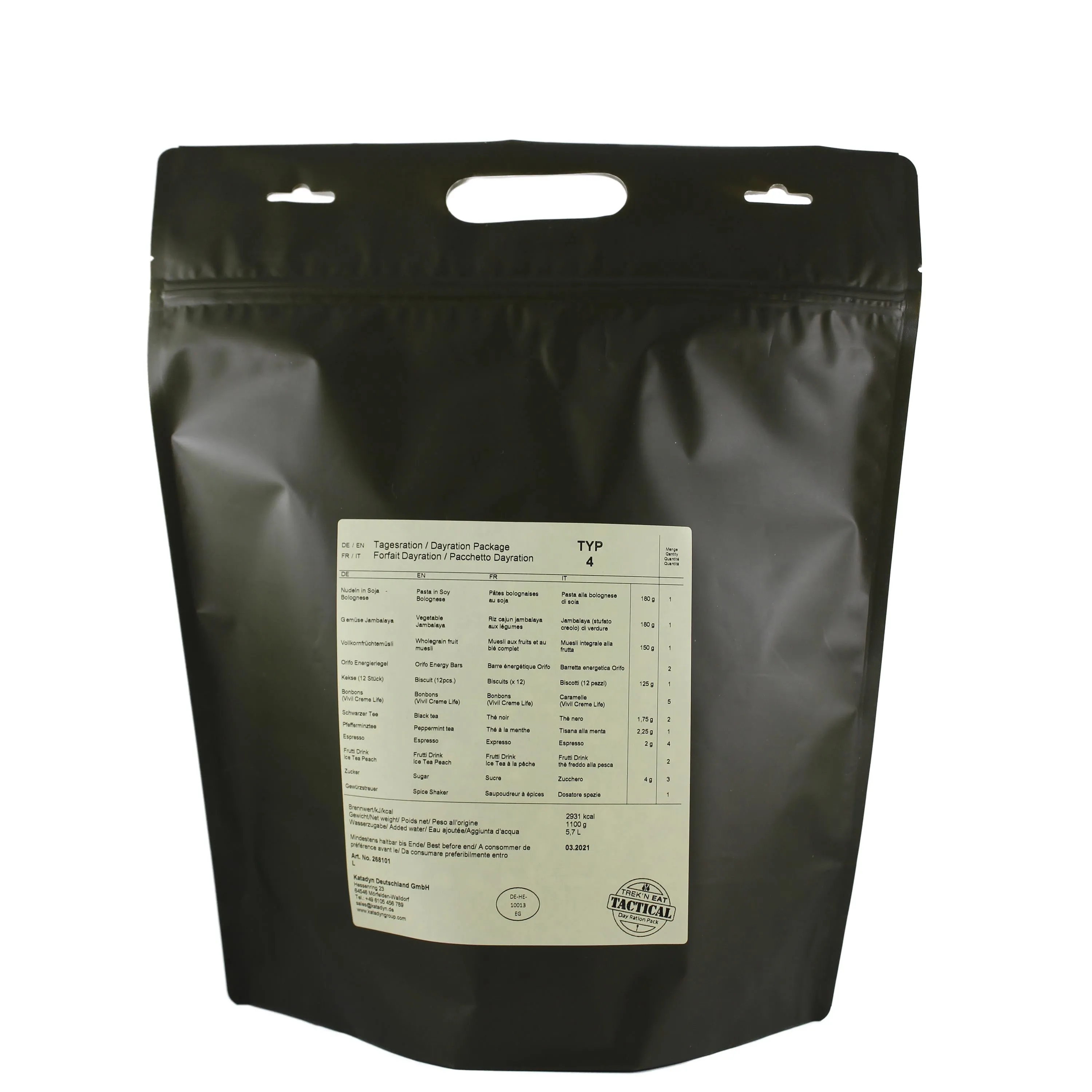 Katadyn -  Tagesration Vegetarisch Day Ration Pack Typ 4