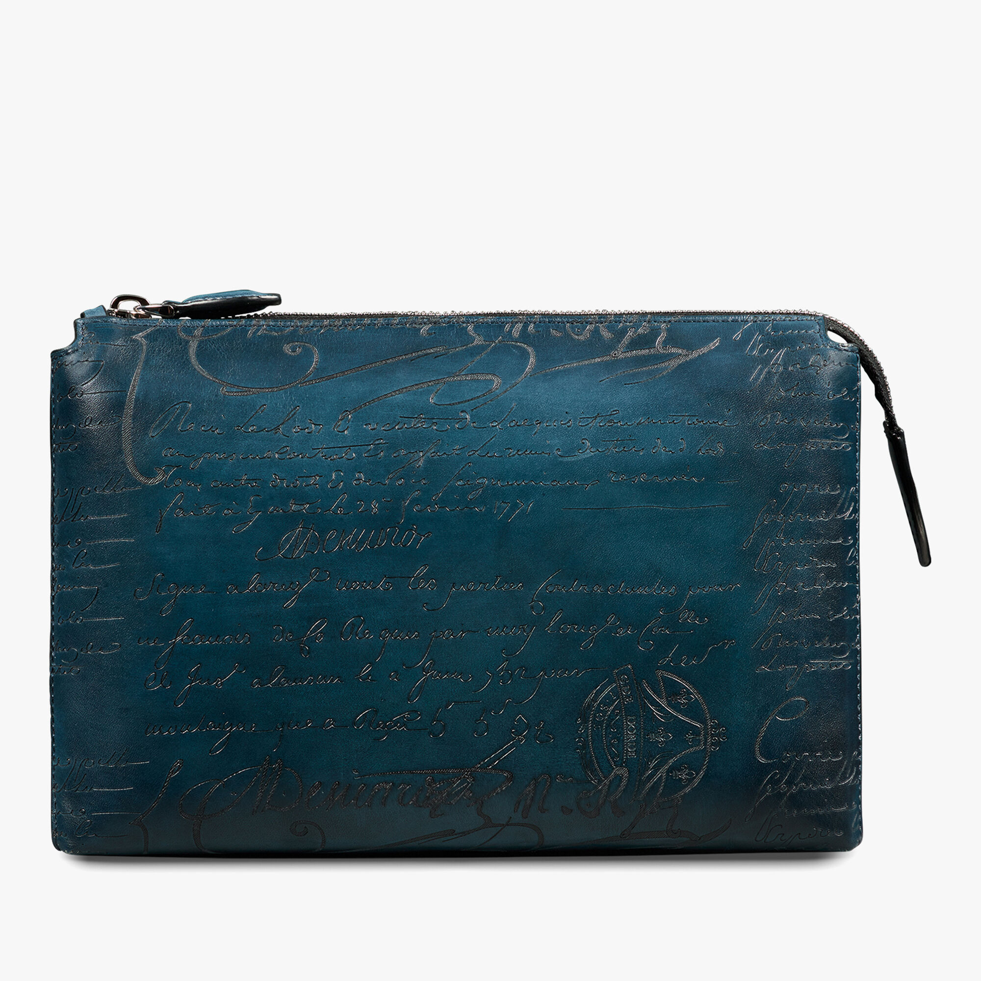 Pochette Zippee Tersio En Cuir Scritto