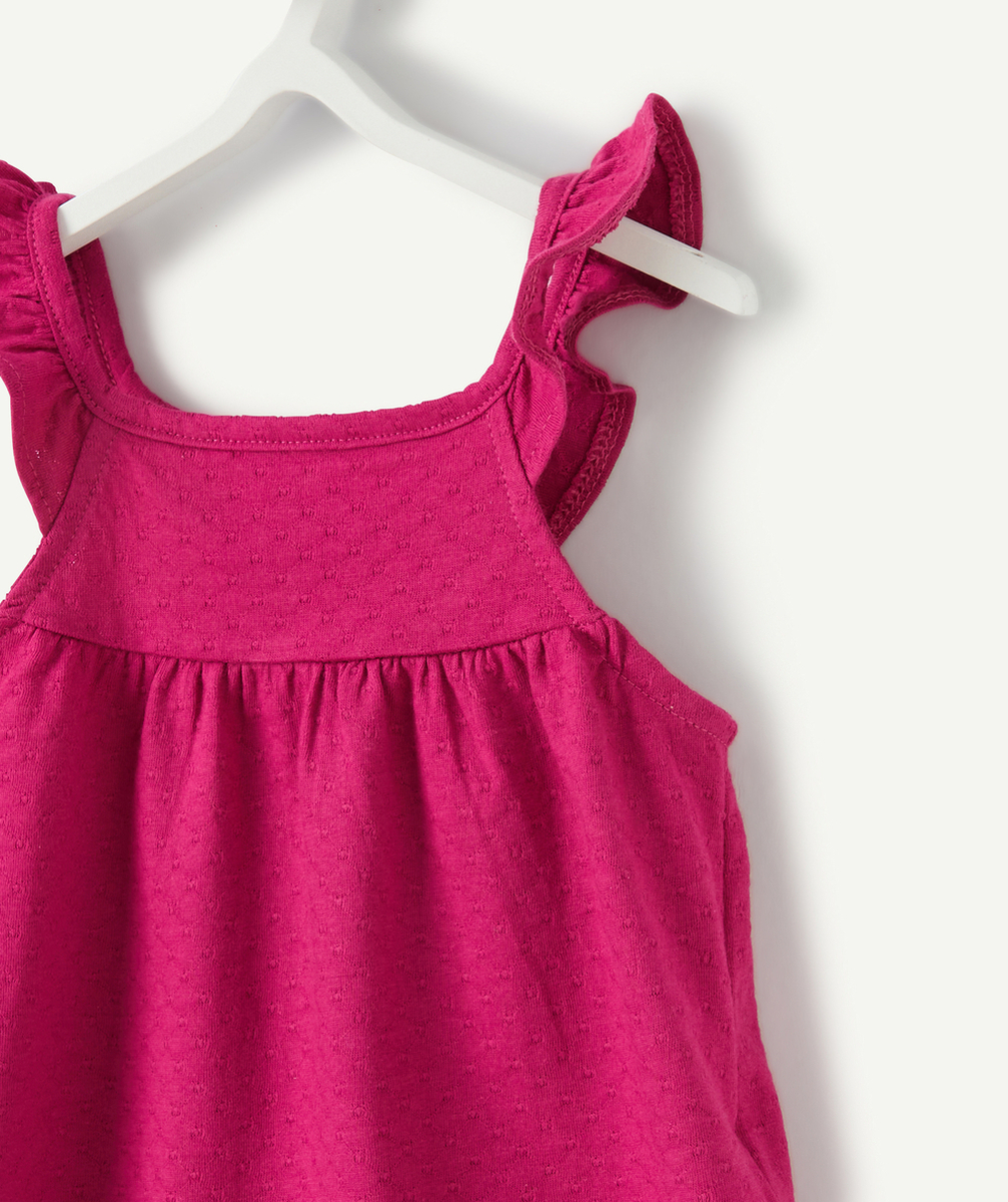 LE T-SHIRT FUCHSIA EN COTON BIOLOGIQUE À BRETELLES