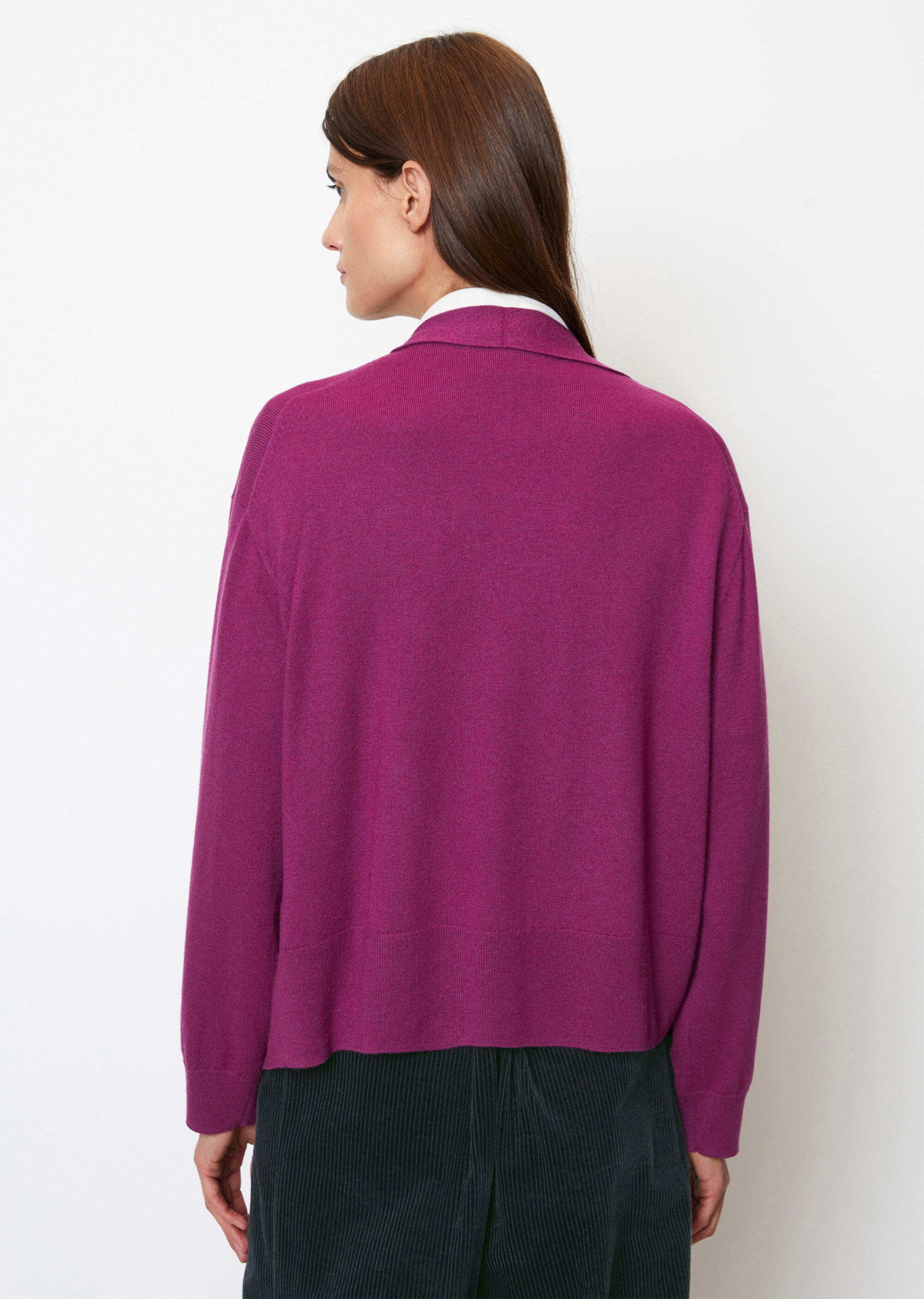 Cardigan loose aus Schurwolle-Viskose-Mix