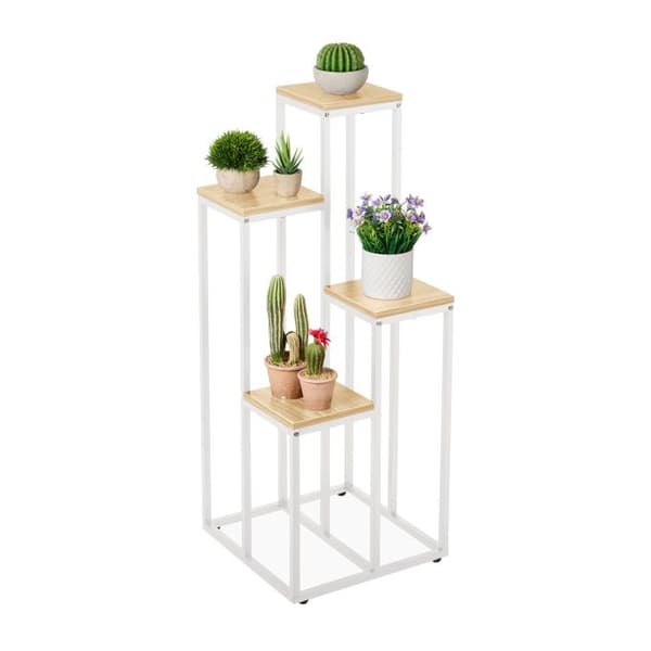 Blomstertrapp hvit i 4 plan