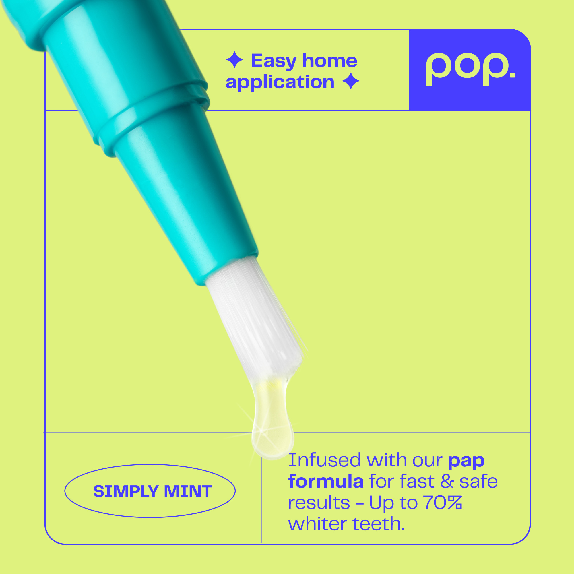 (4ml) Zahnbleaching Pop Teeth Whitening Pen zur Zahnaufhellung (SPCWPMI) - Simply Mint