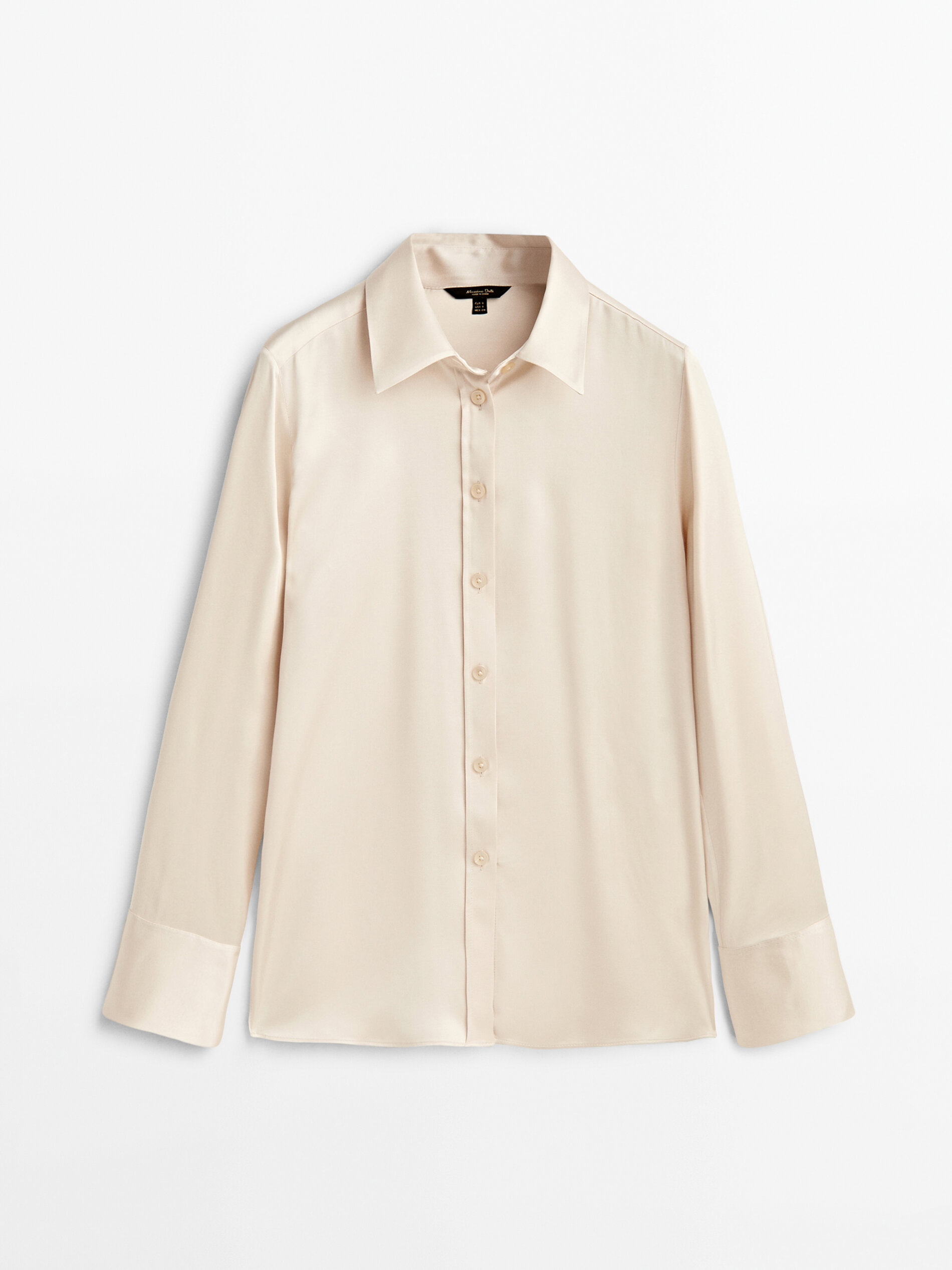 Aberturas de camisa de cetim - CHAMPAGNE
