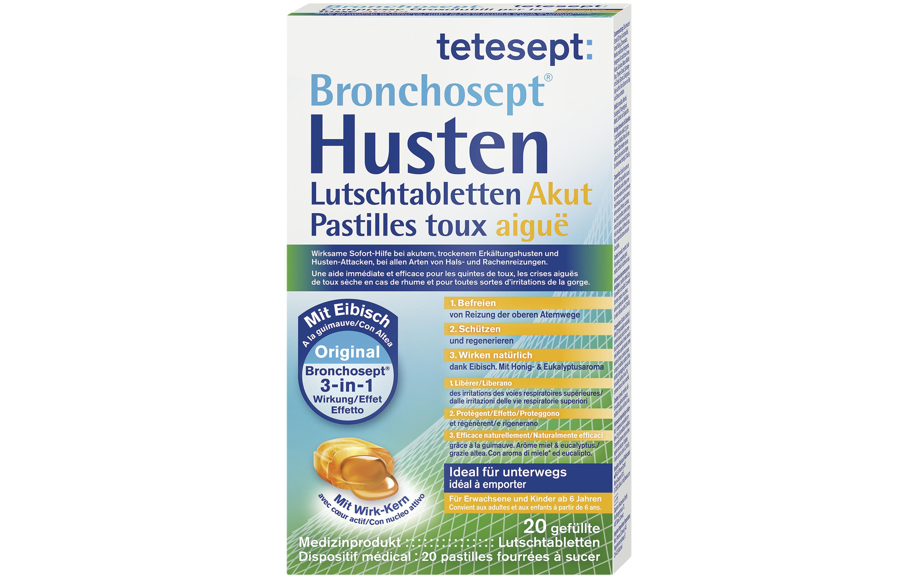 Bronchosept Husten Akut 20 LutschtablettenHustentabletten für die ganze Familie
