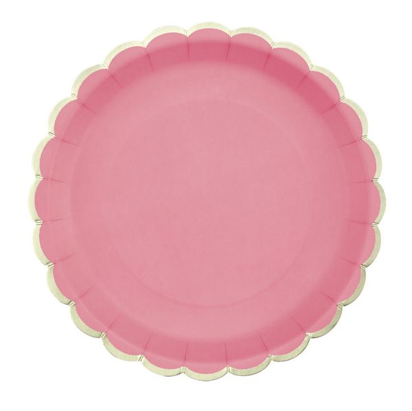 Tim E Puce Pratos 23cm com rebordo Dourado - Rosa 8 un. - 550676482