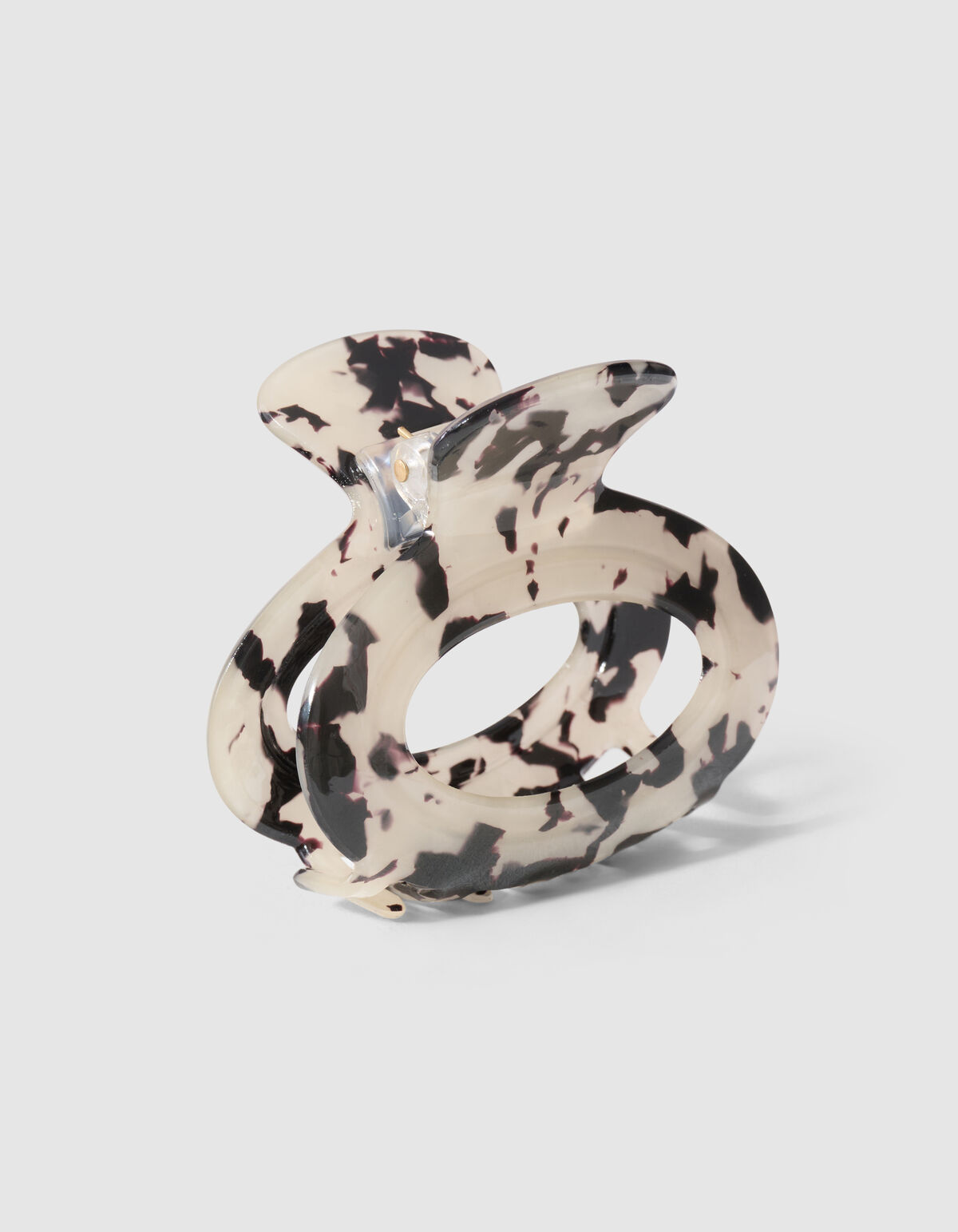 Printed Haarklem Beige/Zwart