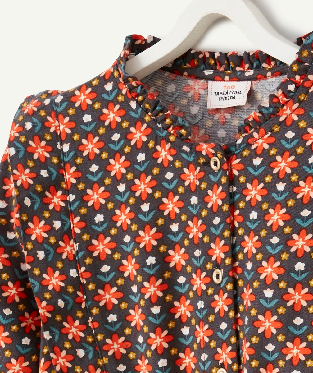 ROBE LONGUE FILLE EN VISCOSE RESPONSABLE IMPRIMÉ FLEURI