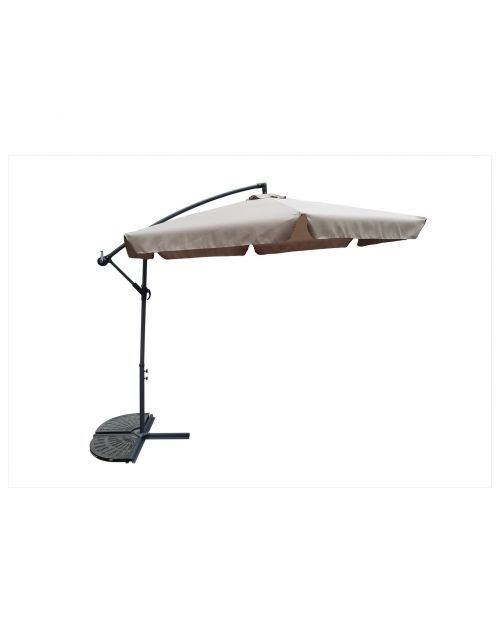 Bestgarden Zweefparasol Aluminium - Tuinmeubelen - 300 cm Taupe