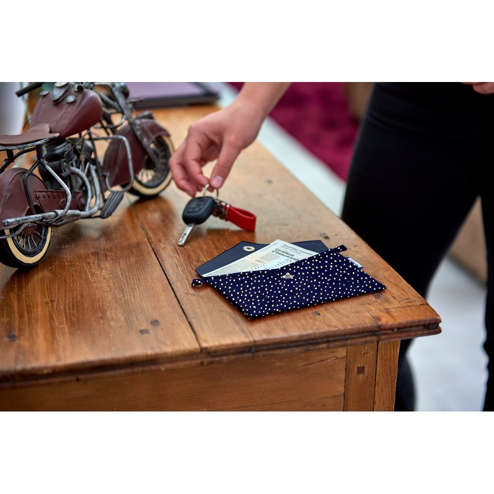 Petite Pochette Enveloppe Etoile Or Marine