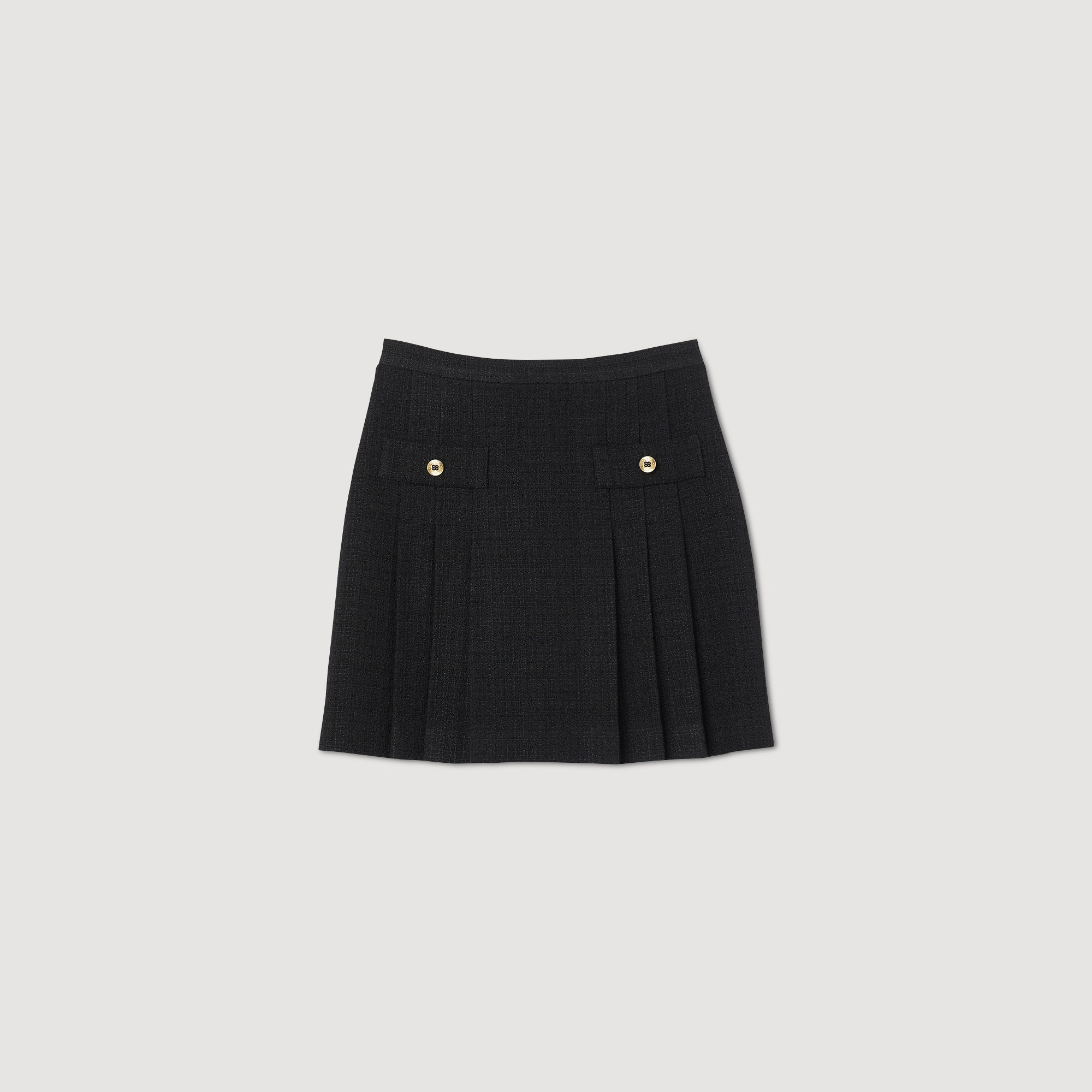 Jupe plissee en tweed