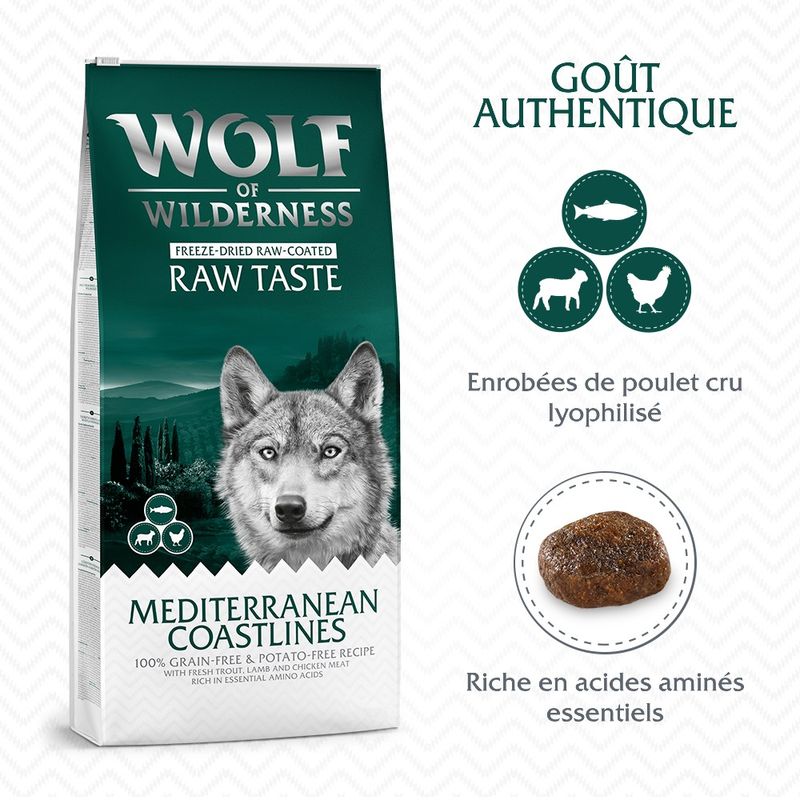 Wolf of Wilderness Mediterranean Coastlines agneau, poulet & truite