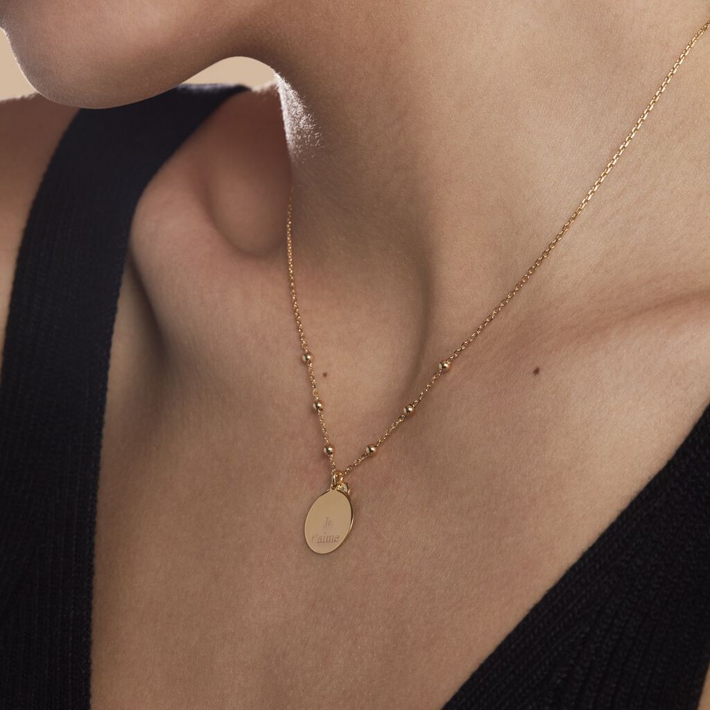 Collier Plaqué Or Fulvian Oxyde De Zirconium