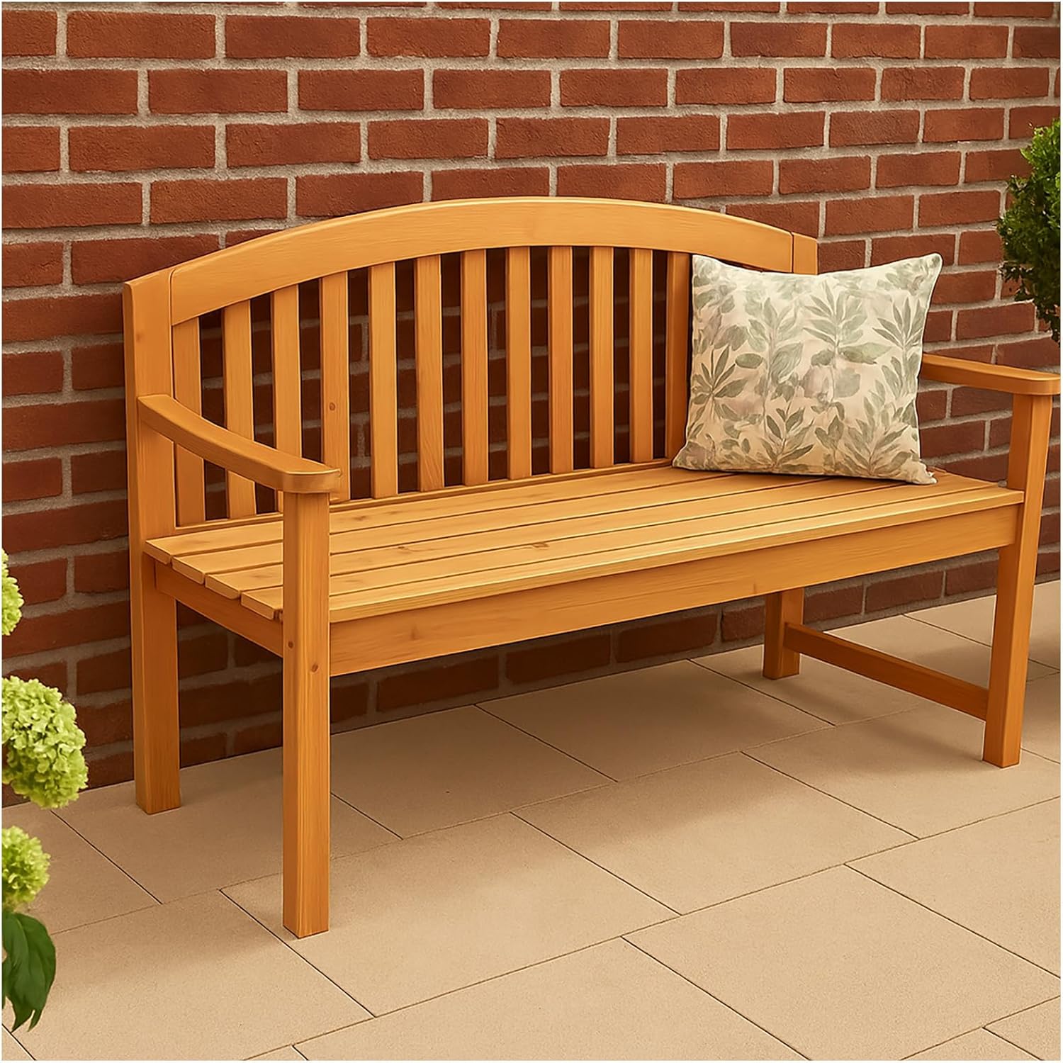 HTI living Stilvolle 2-Sitzer-Gartenbank aus Holz Perfekt für Garten, Terrasse und Balkon Sitzbank Gartenmöbel