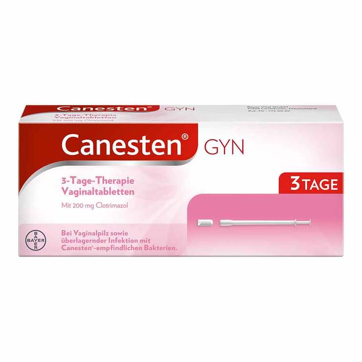 Canesten® GYN 3-Tage-Therapie Vaginaltabletten zur Behandlung von Scheidenpilz, 3 St