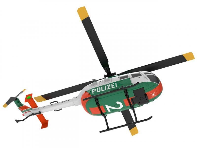 FliteZone Helikopter Bo105, Polizei 4-Kanal, 6G, RTF Kleiner Singlerotor BO-105 Hubschrauber in Polizei Lackierung mit 6G Gyro