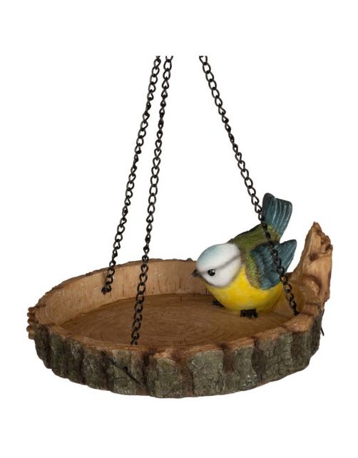 Wildbird Pimpelmees Op Hangende Voederschaal - Voerbak - 19x9 cm