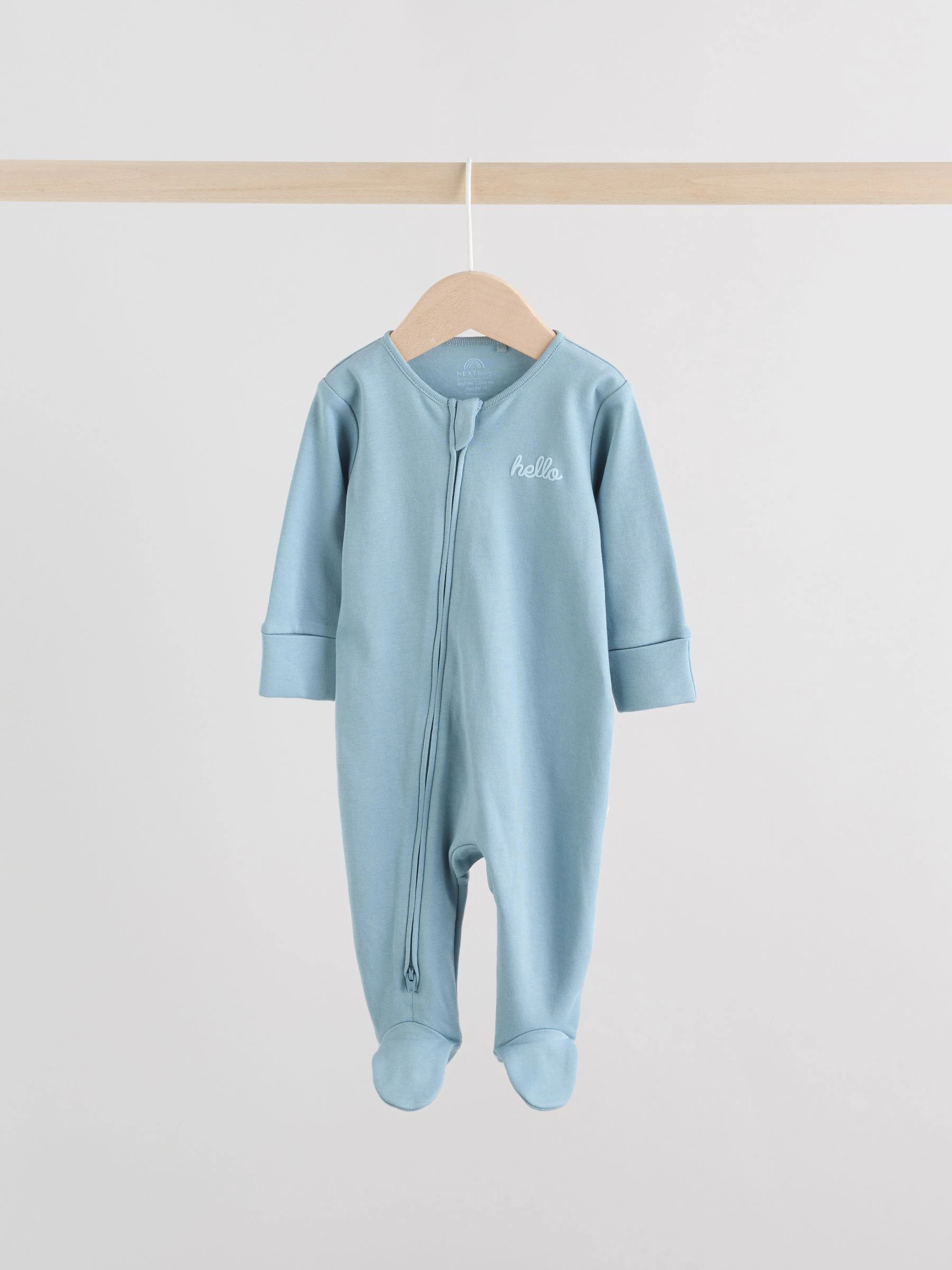 Blauw - Verpakking van 3 babypyjama's met tweewegrits (0-2jr)