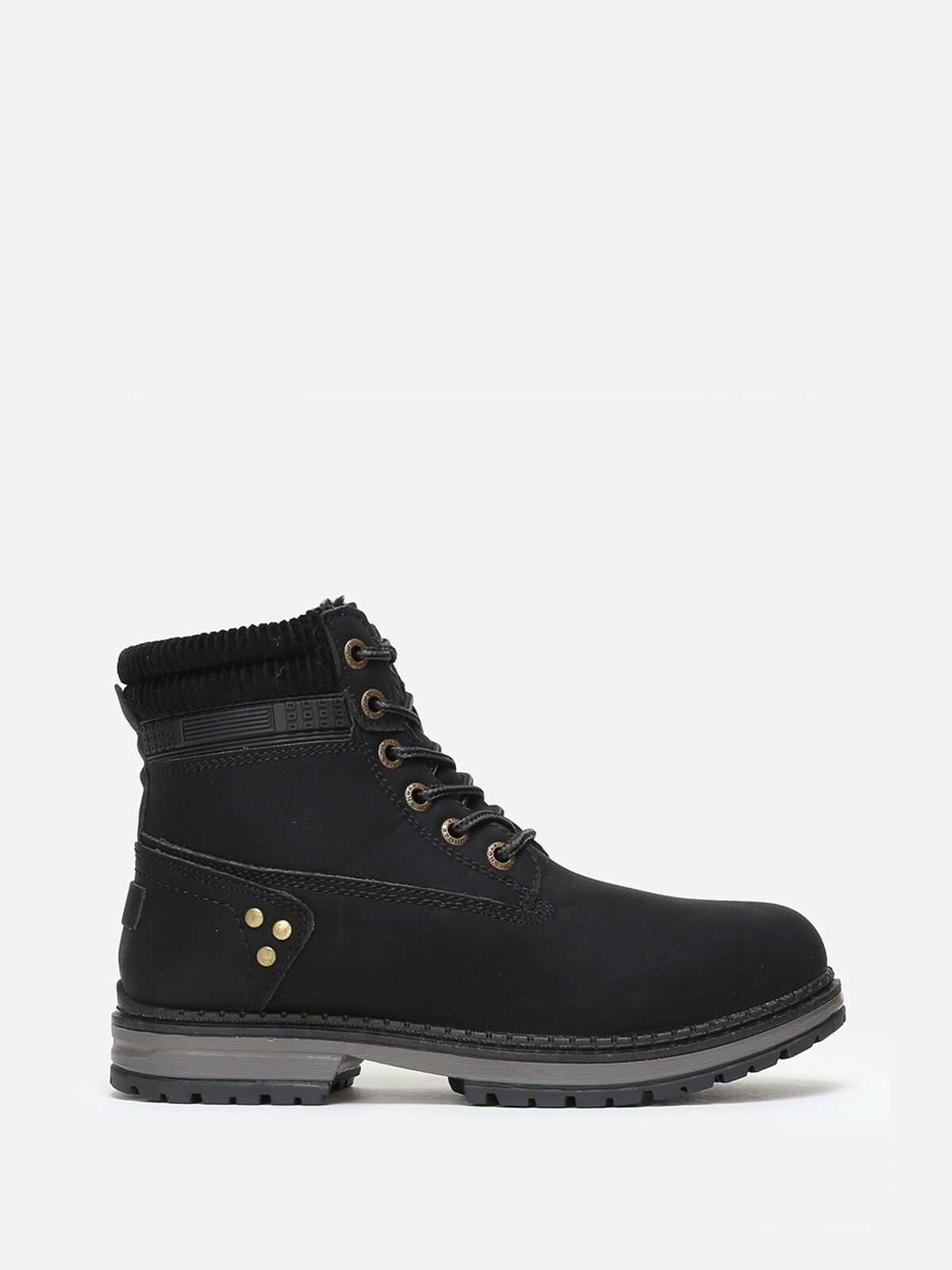 Rangers effet nubuck à semelle bicolore- Noir