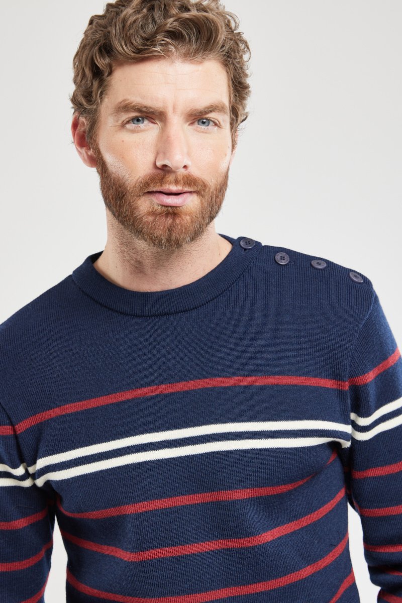 Pull marin rayé - laine