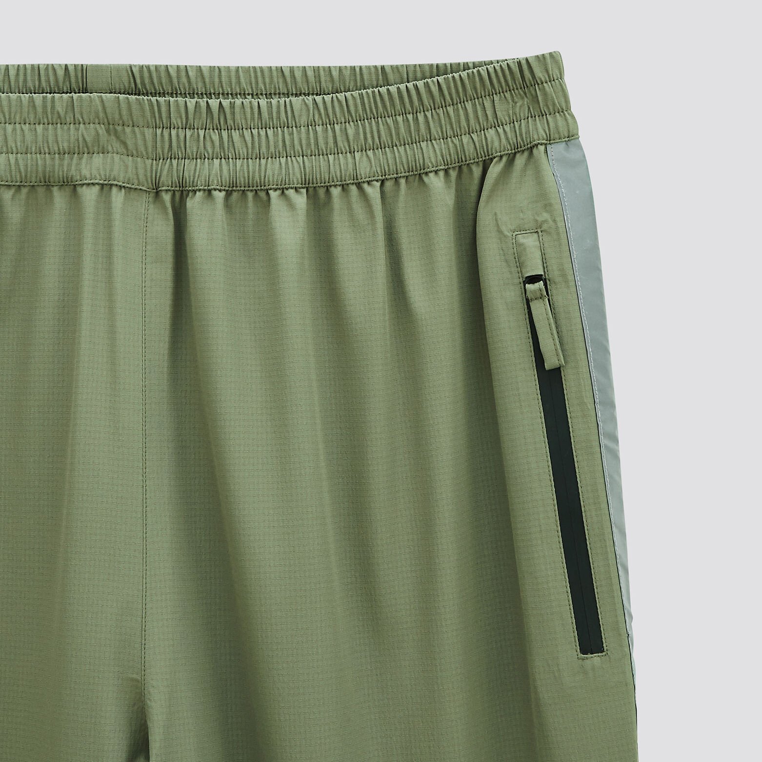 Pantalon taille élastiquée matière imperméable Kaki Clair