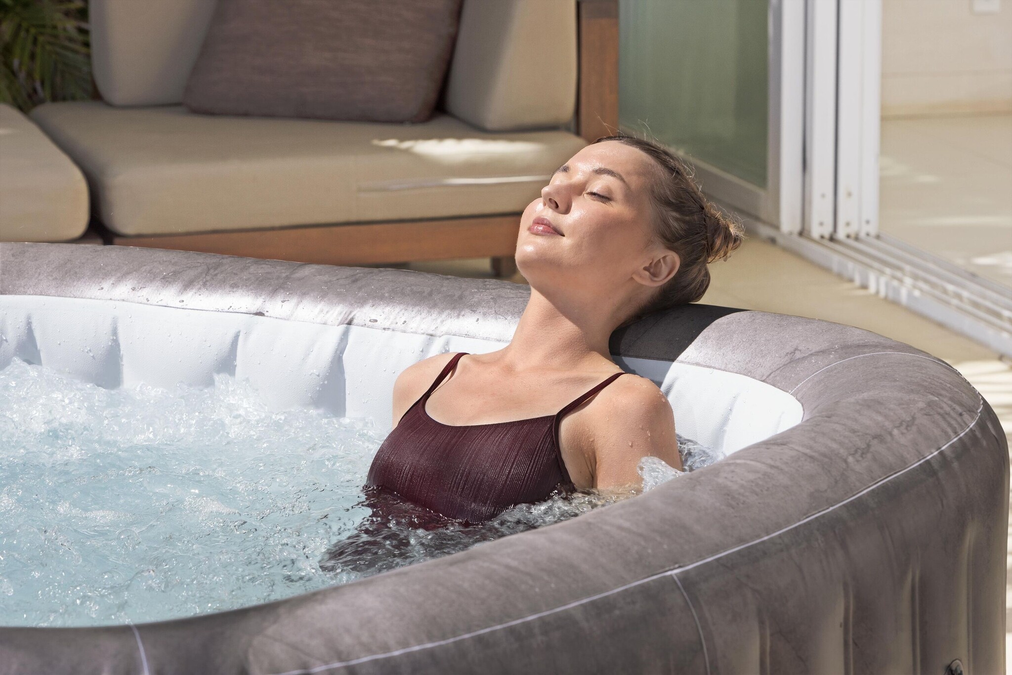 Lay-Z-Spa Rome Smart Airjet 6 bruin marble
