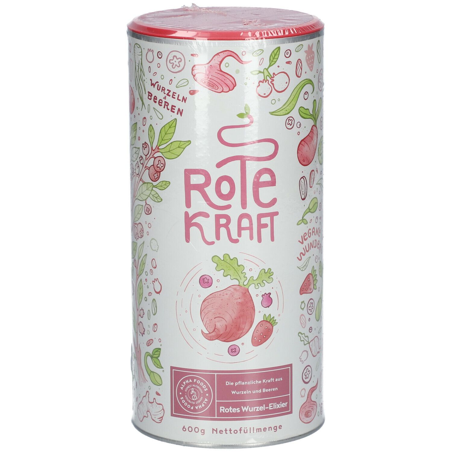 ALPHA FOODS Rote Kraft Kurkuma + Maca + Acai + Protein vegan