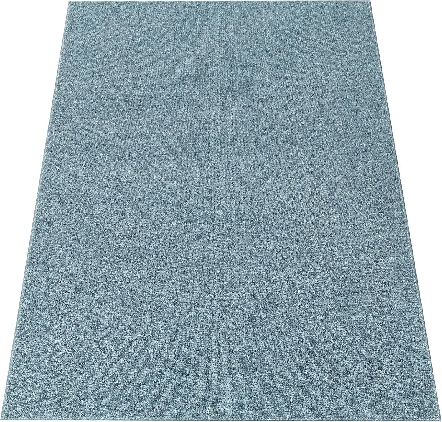 TAPISO Nizza Teppich Anti Rutsch Blau Einfarbig Waschbar Wohnzimmer Schlafzimmer Pflegeleicht Waschmaschinenfest Loop-Teppich ÖKO-TEX 300 x 400 cm