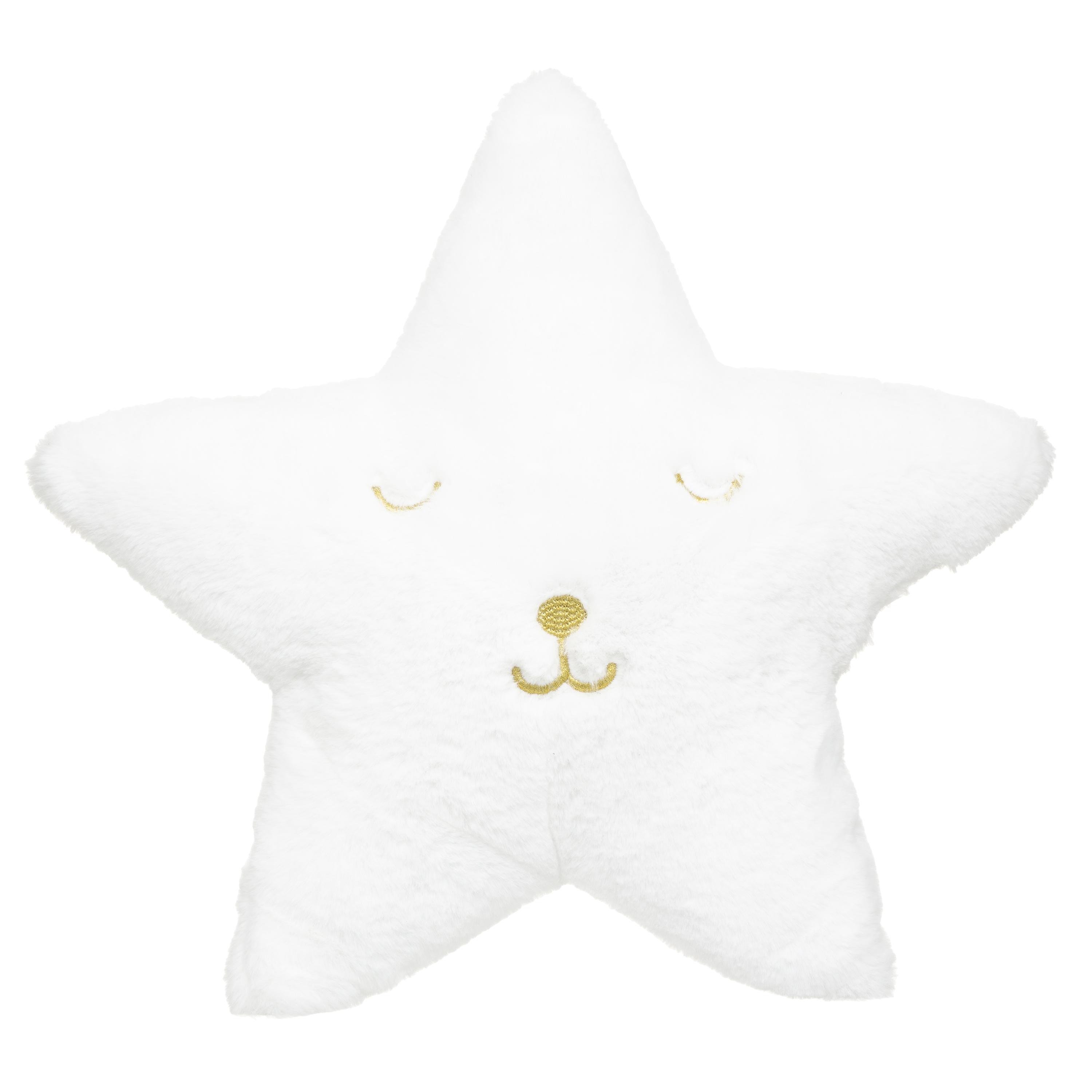 COUSSIN ETOILE FOURRURE BLANC