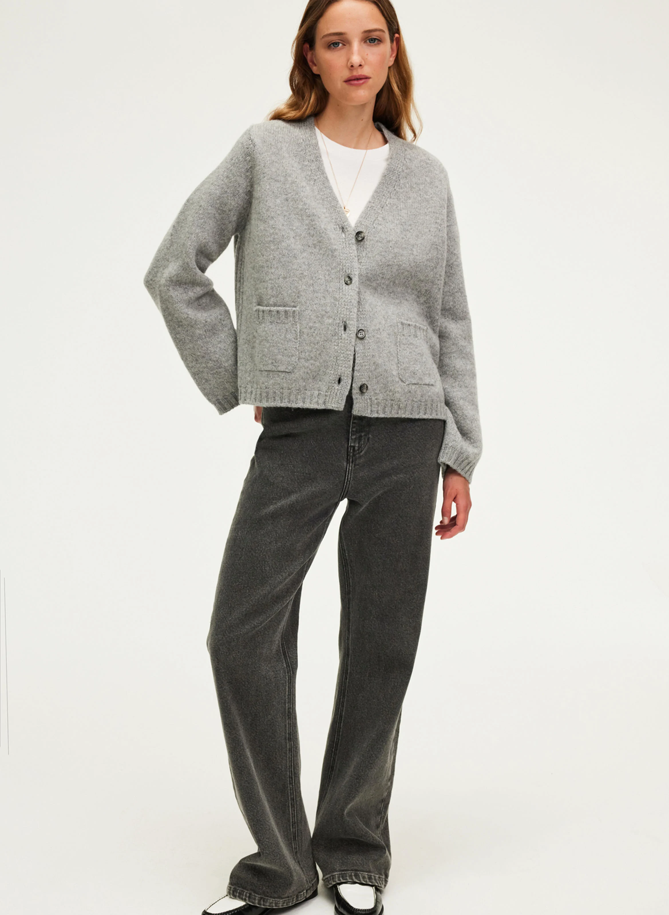NEVENA - Jean droit en coton | Gris