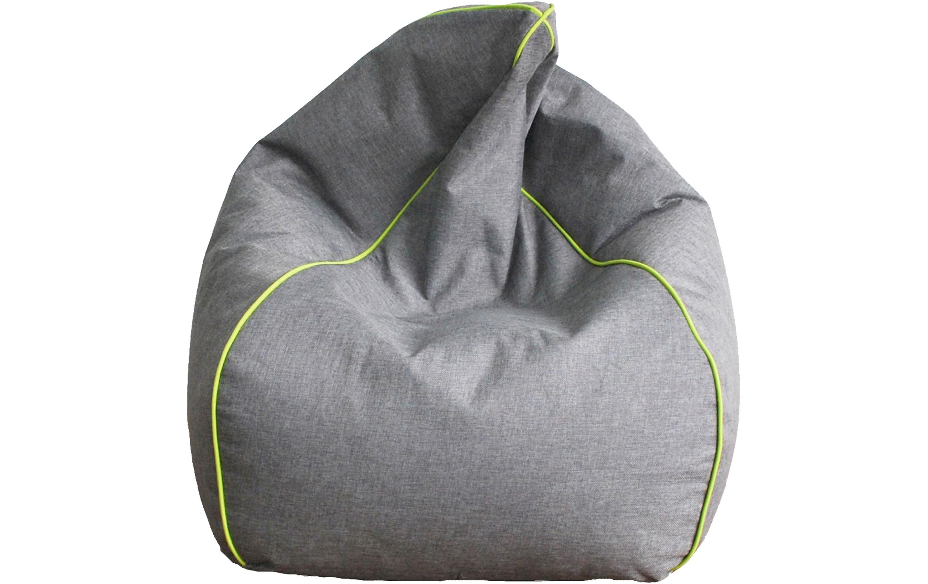 Sitzsack in Leinenoptik 60 x 100 cm, Grau/Grün<br>Bequemes Sitzkissen