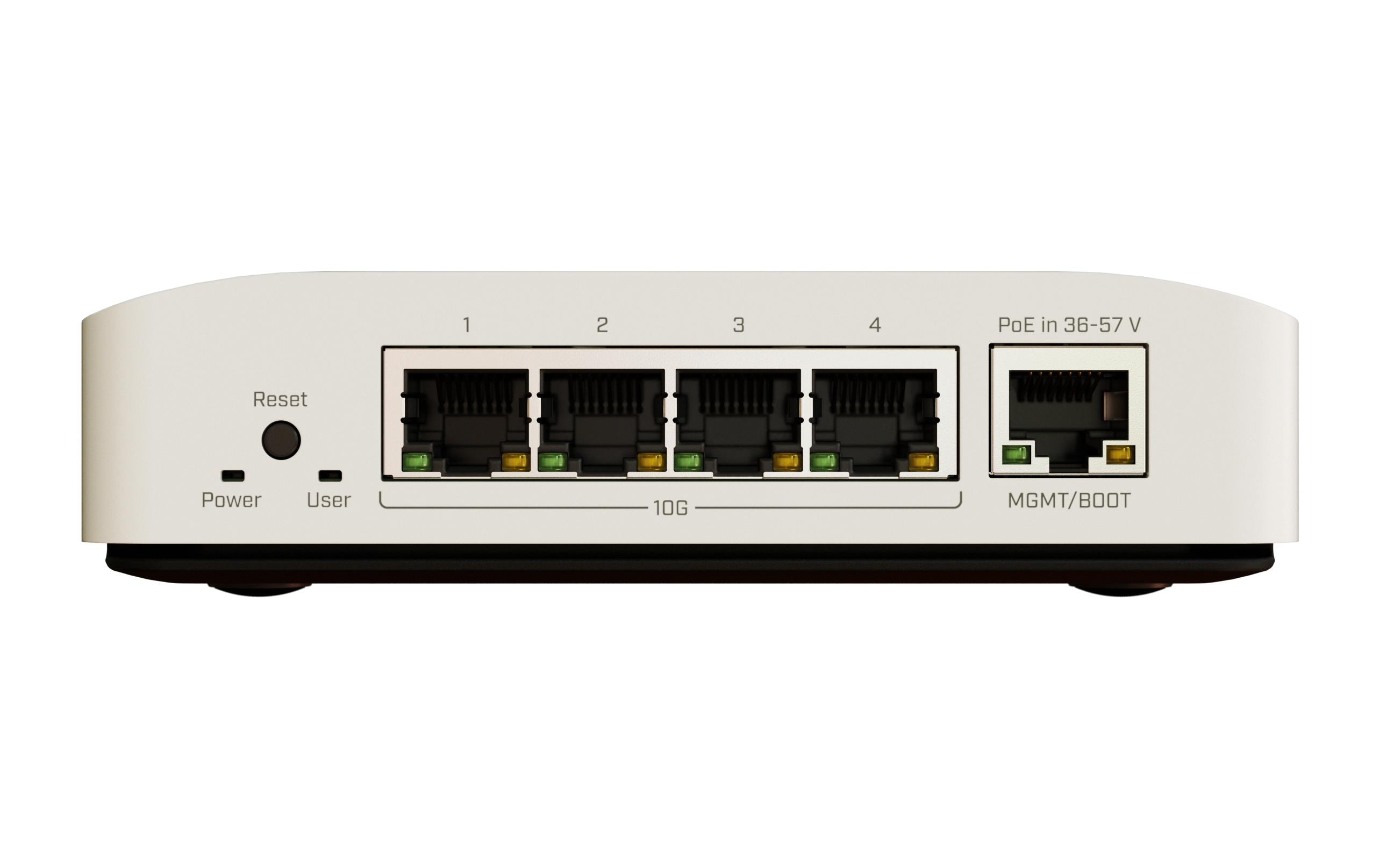 Switch CRS304-4XG-IN 5 Port<br>Kompakt, leistungsstark und bereit zur Vereinfachung Ihrer 10-Gigabit-Netzwerke mit 4x10G-Ethernet-Ports, die sofort einsatzbereit sind