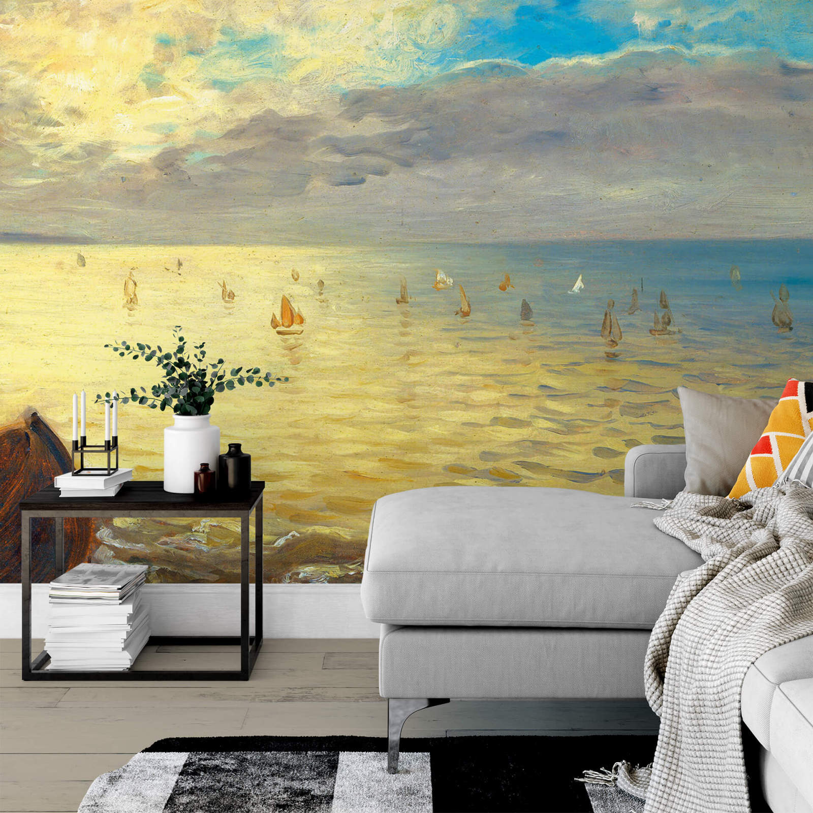 Fototapete DESIGNWALLS 2.0 - gelb-blau - Meer - 2,6 Meter