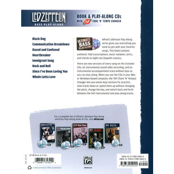 Alfred Music Publishing Led Zeppelin Bass Play-Along 1