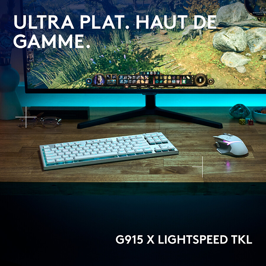 Logitech G G915 X Lightspeed TKL - GL Tactile - Blanc