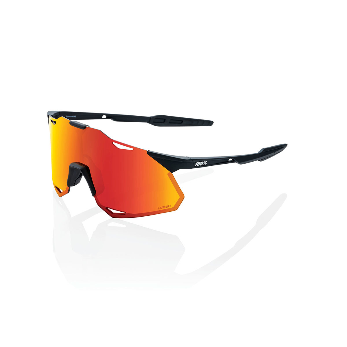 100% Hypercraft XS Sport Zonnebril Zwart HiPER Red Multilayer Mirror Lens